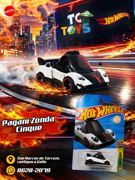 Hot Wheels Pagani Zonda Cinque Blanco.