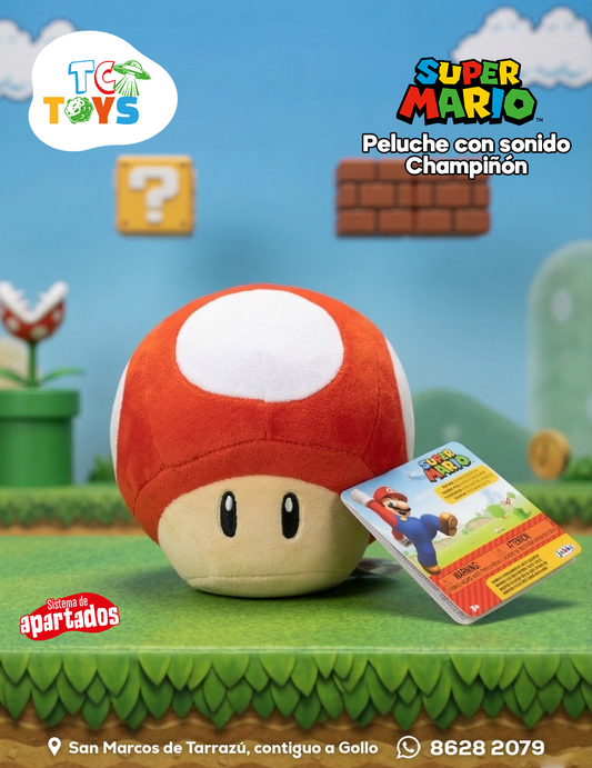 Peluche Super Mario Super Champiñón con Sonido Jakks.