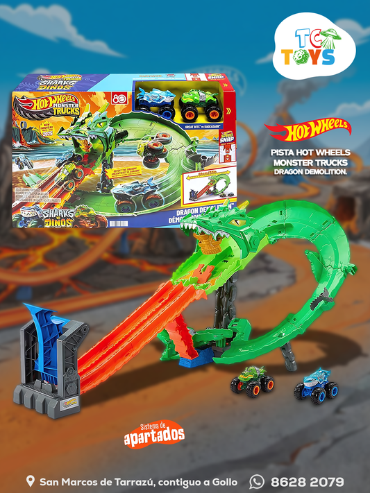 Pista Hot Wheels Monster Trucks Dragón Demolition.