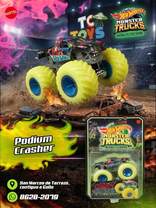 Hot Wheels Monster Trucks Glow In The Dark Podium Crasher.