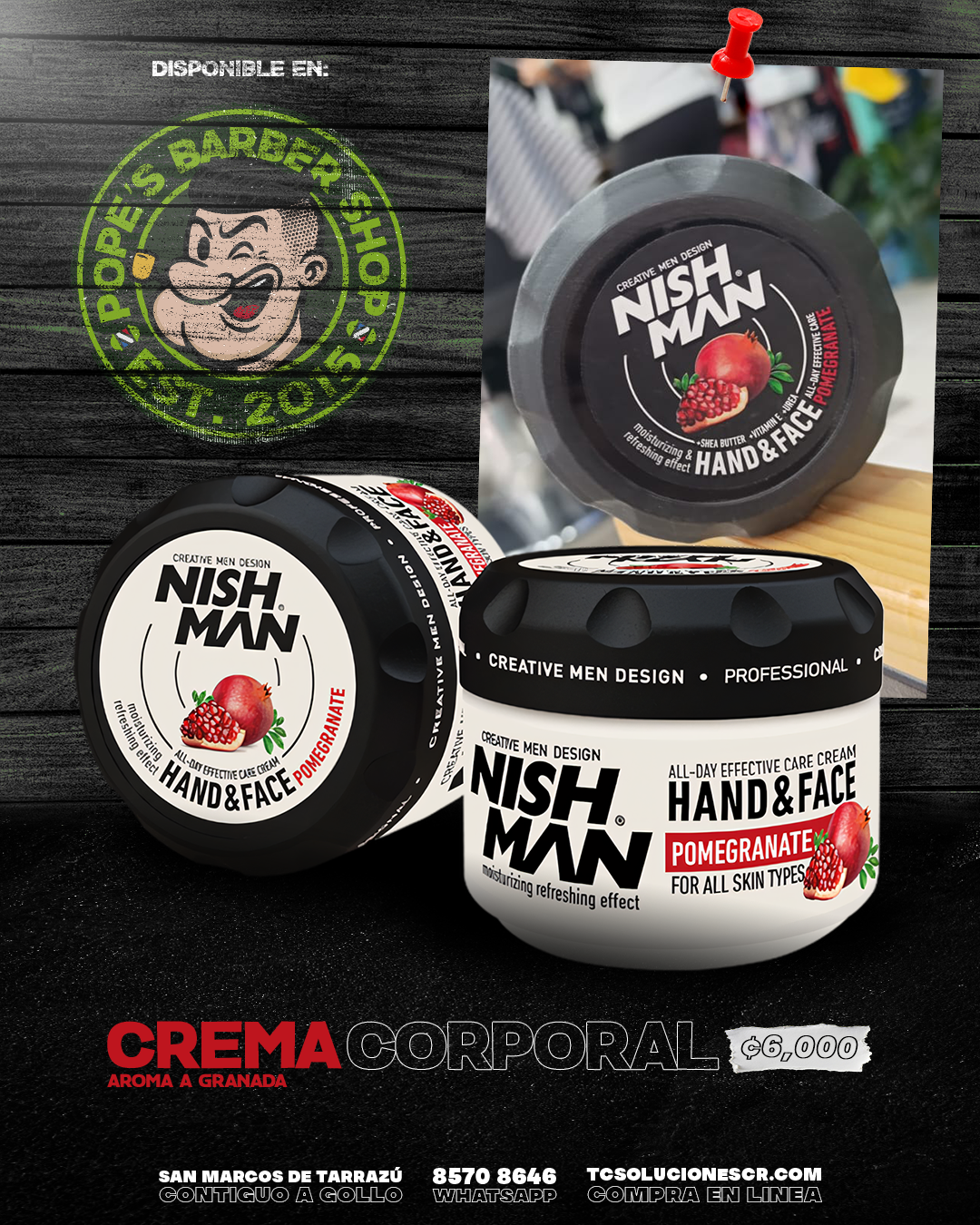 Crema para Piel Nish Man Pomegranate.