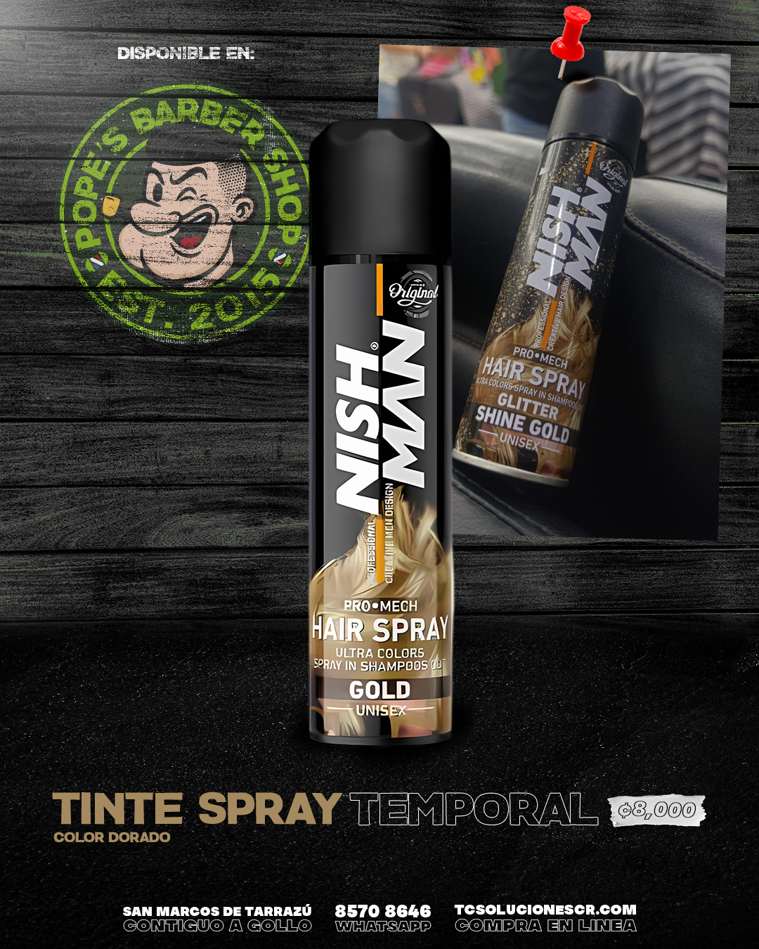 Tinte NISH MAN Shine Gold.