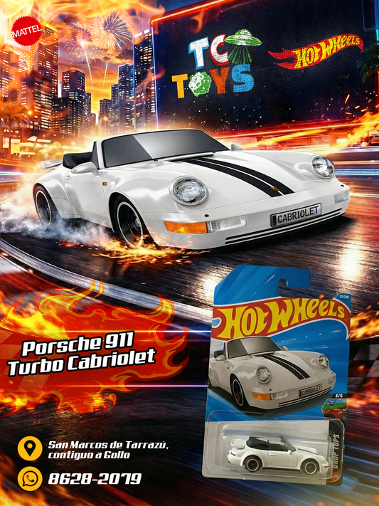 Hot Wheels Porsche 911 Turbo Cabriolet Blanco.