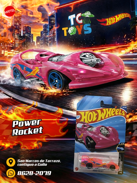 Hot Wheels Power Rocket Rosado.