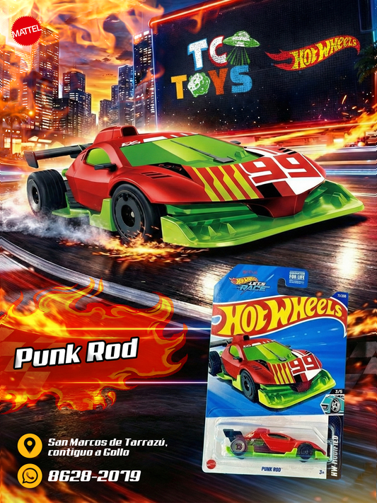 Hot Wheels Punk Rod Rojo.