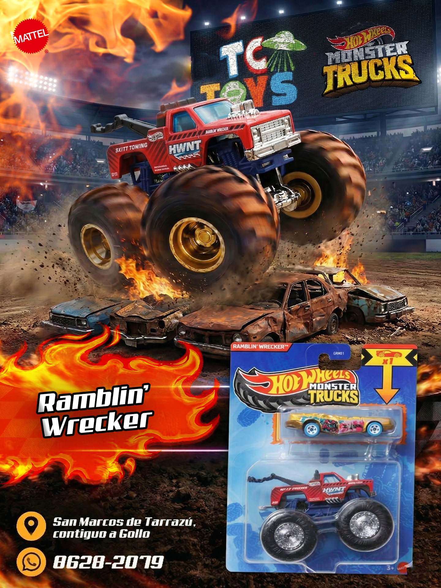 Hot Wheels Monster Trucks Set de 2 Ramblin' Wrecker.