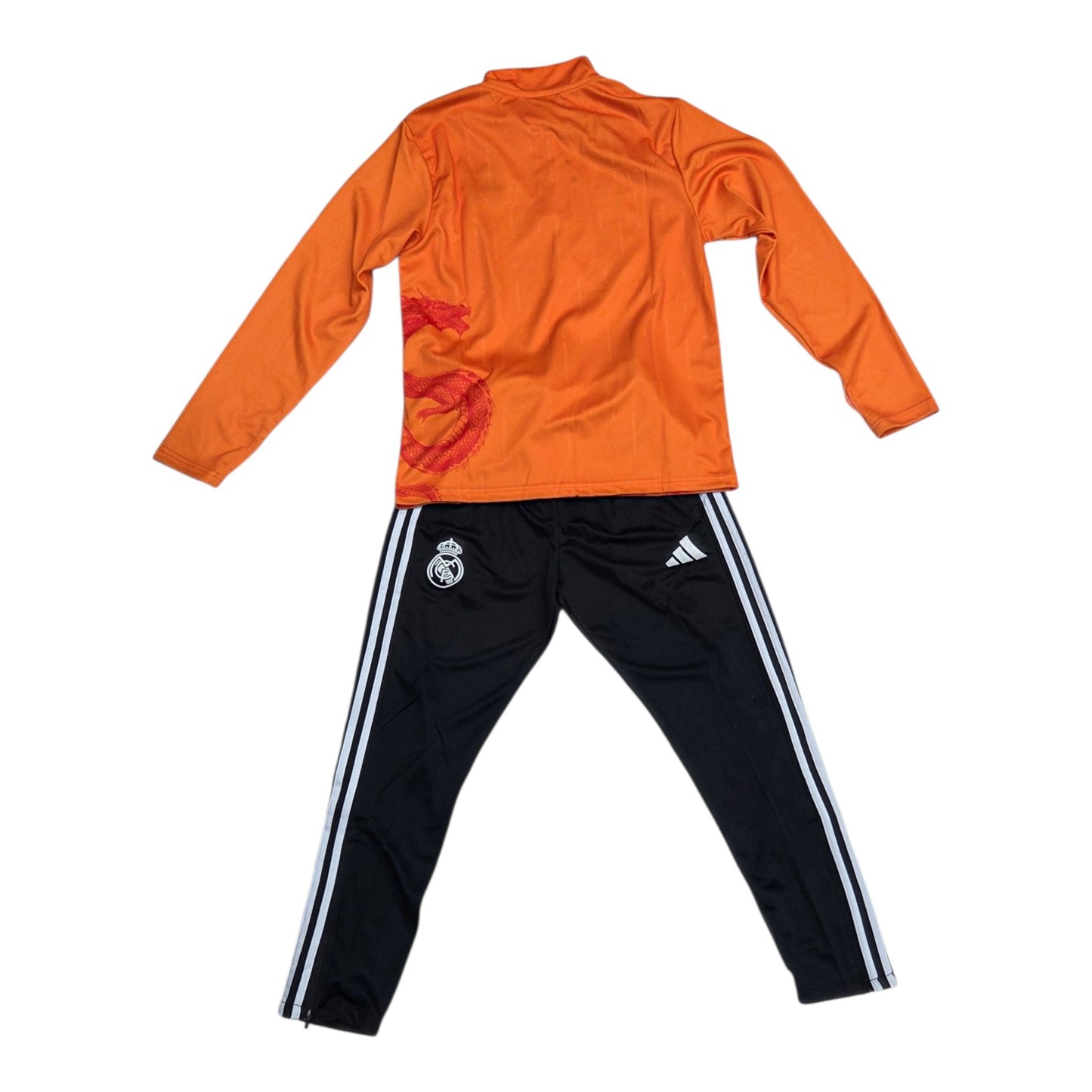 Conjunto Deportivo Real Madrid Naranja - Manga Larga + Buso