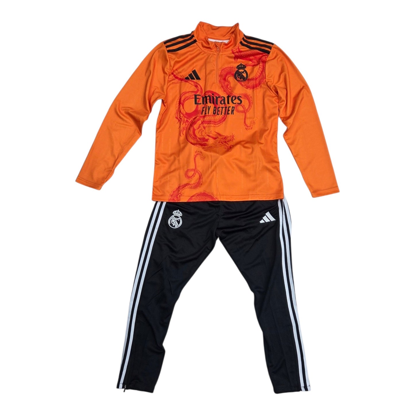 Conjunto Deportivo Real Madrid Naranja - Manga Larga + Buso