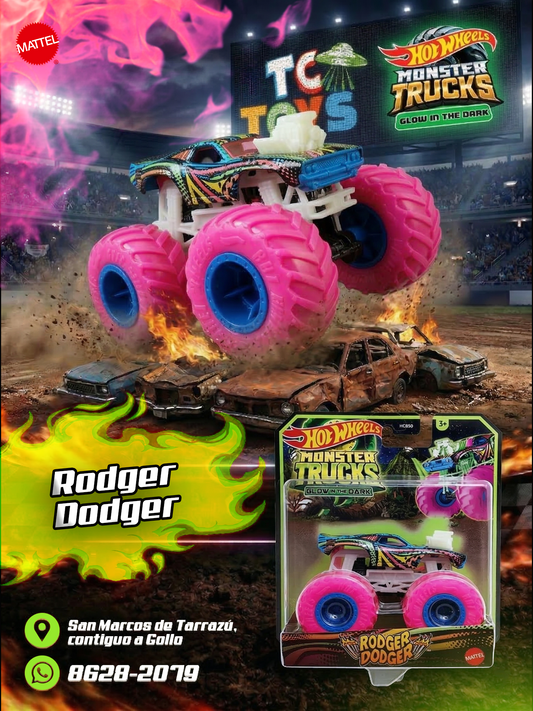 Hot Wheels Monster Trucks Glow In The Dark Rodger Dodger.