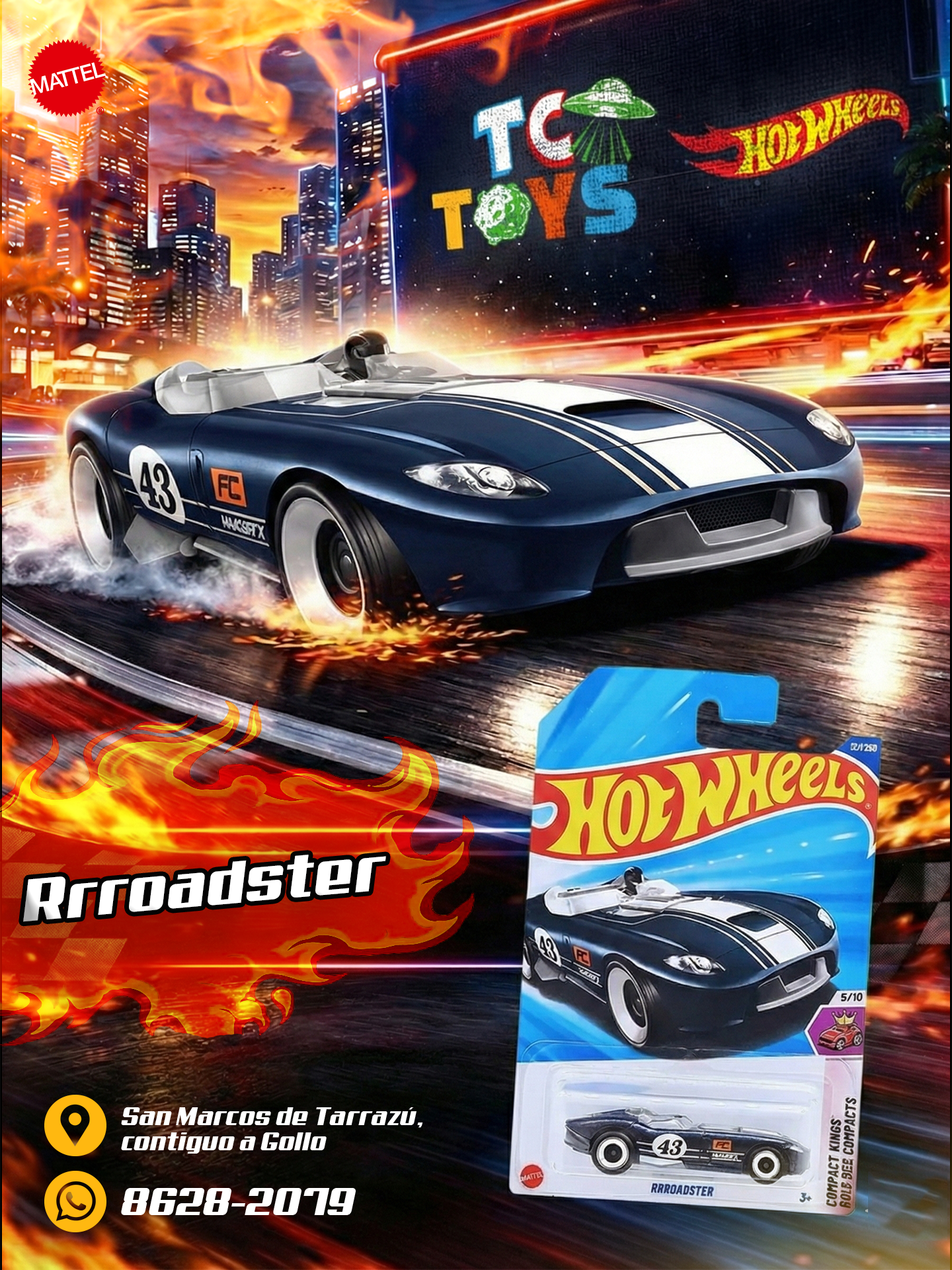 Hot Wheels Rrroadster Azul.