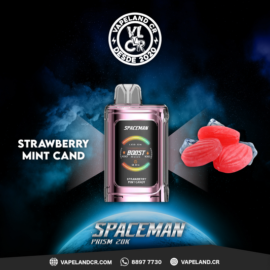 Smok Spaceman Prism Strawberry Mint Candy 20000 puffs.