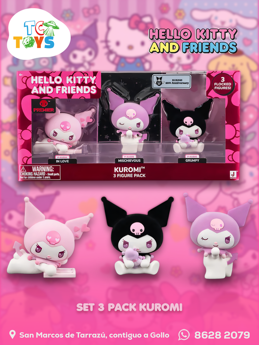 Set de Figuras Kuromi Hello Kitty y sus Amigos.