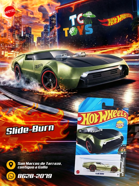 Hot Wheels Slide-Burn Verde.