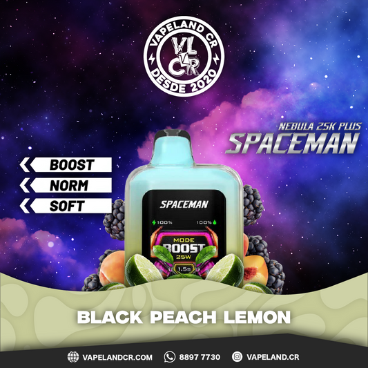 Smok Spaceman Nebula Black Peach Lemon 25000 puffs.