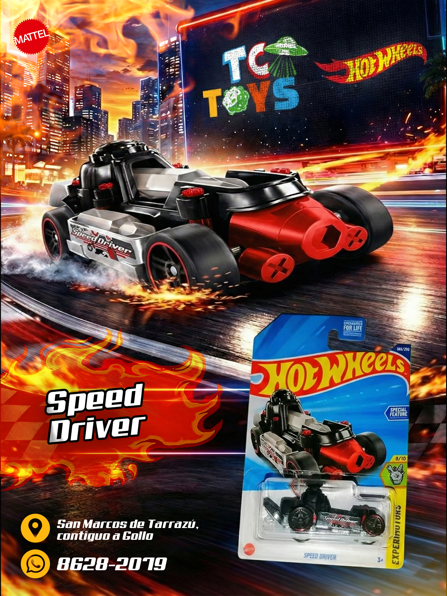 Hot Wheels Speed Driver Negro.