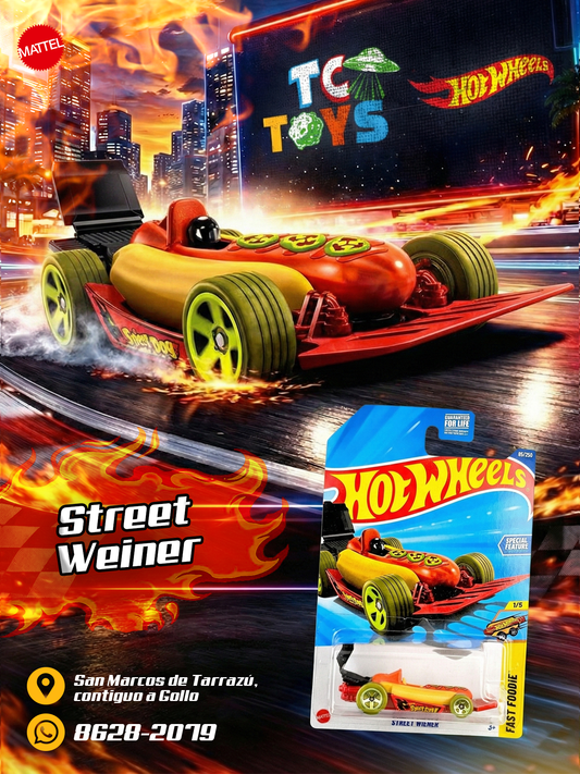 Hot Wheels Street Wiener Rojo.