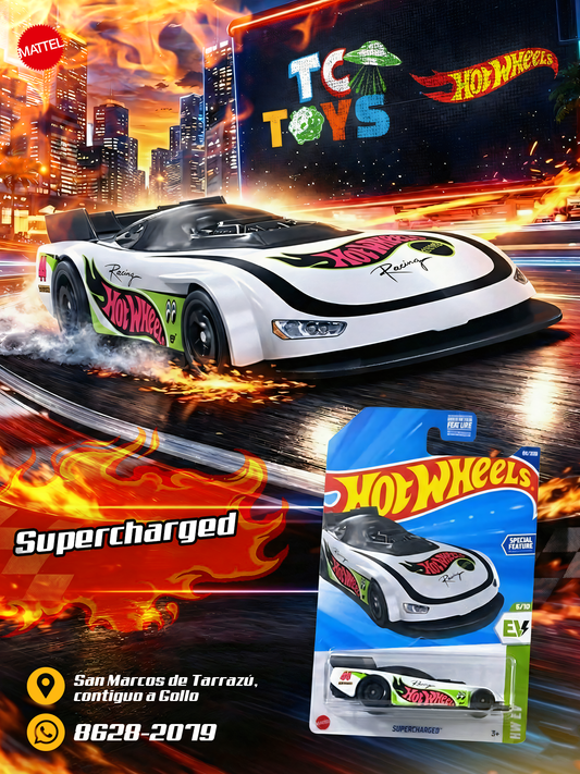 Hot Wheels Supercharged Blanco.