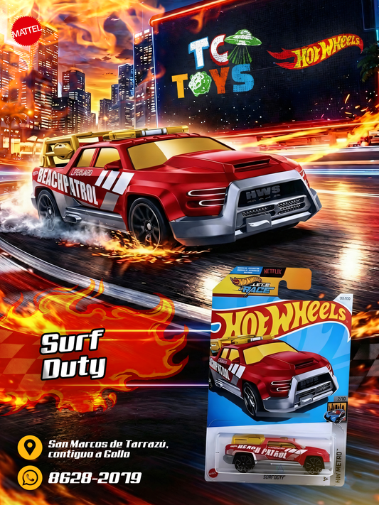 Hot Wheels Surf Duty Rojo.