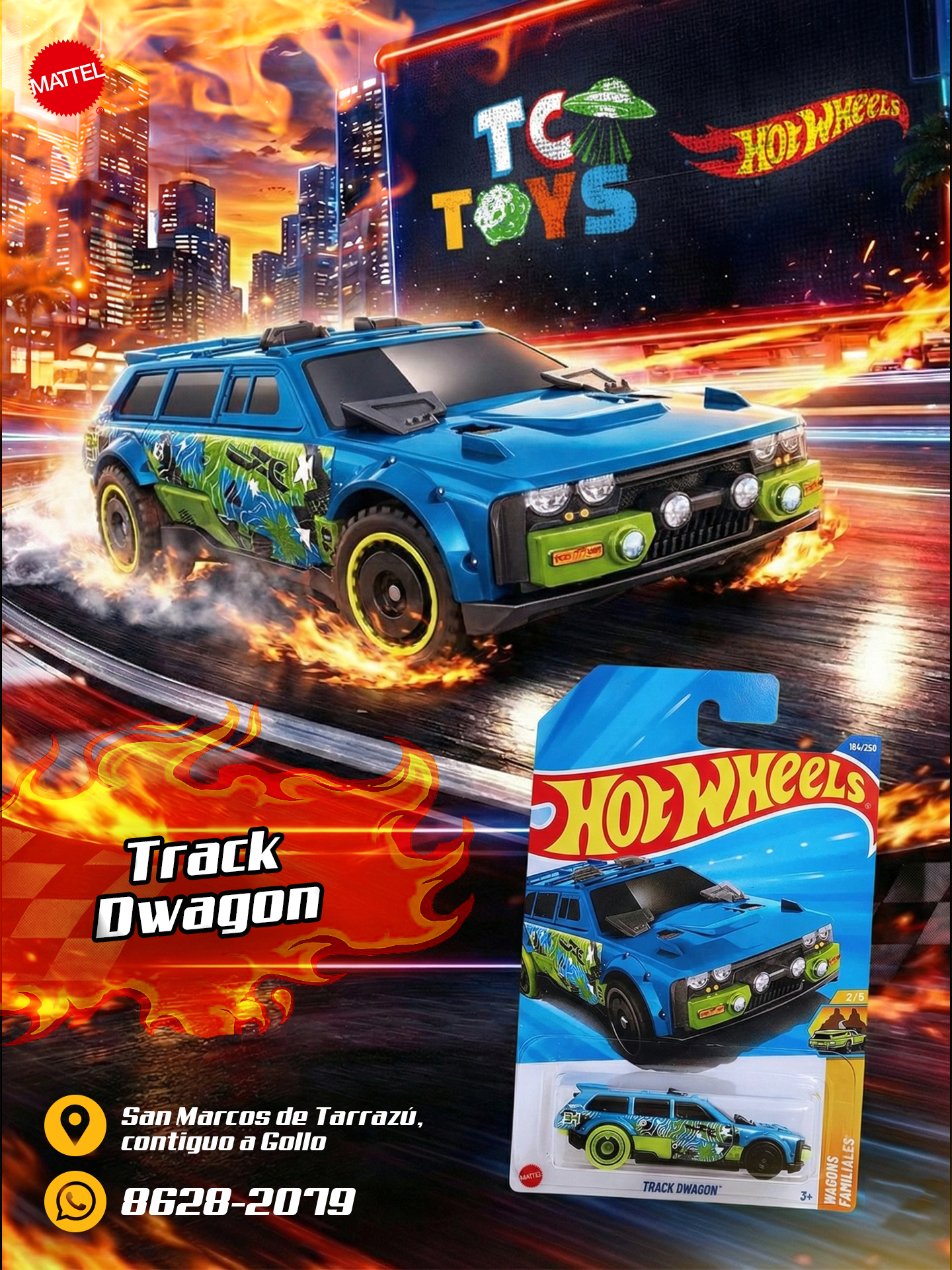 Hot Wheels Track Dwagon Azul.