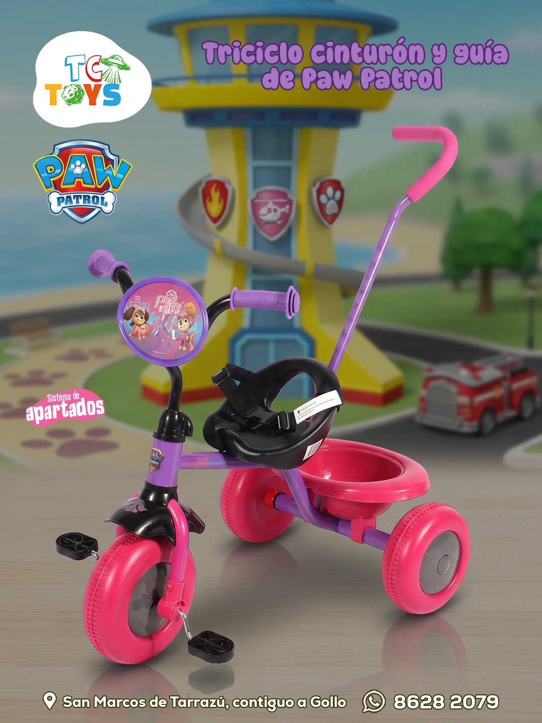 Triciclo con Cinturón y Guía Paw Patrol Foster.