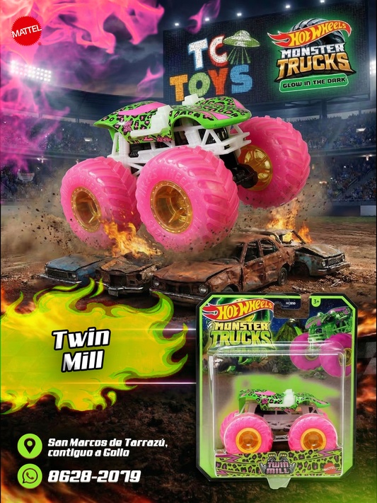 Hot Wheels Monster Trucks Glow In The Dark Twin Mill.