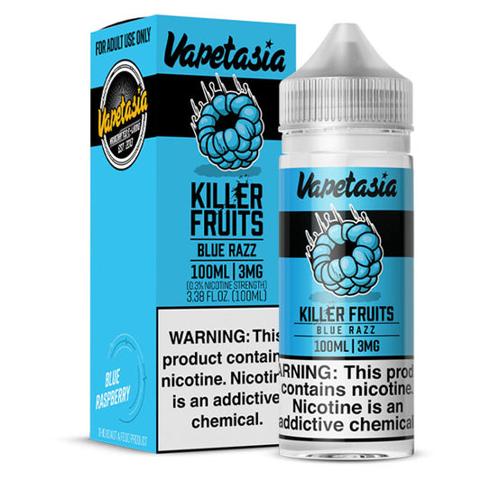 Vapetasia Killer Fruits Blue Razz 3mg y 6mg.